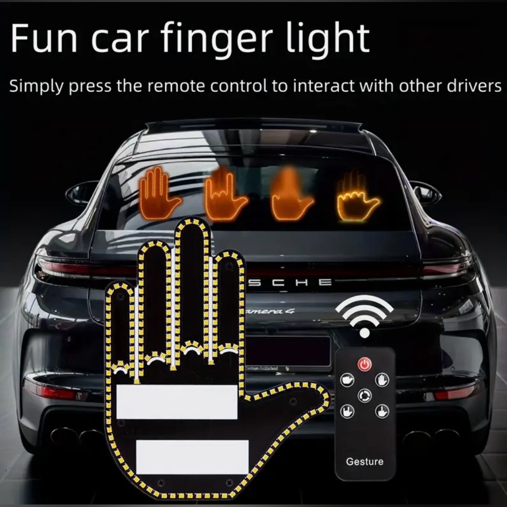 LED Car Rear Window Gesture Sign - Picture 1 of 6